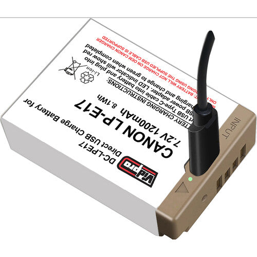 BATERIA VIDPRO LP-E17 USB-C CARGADOR