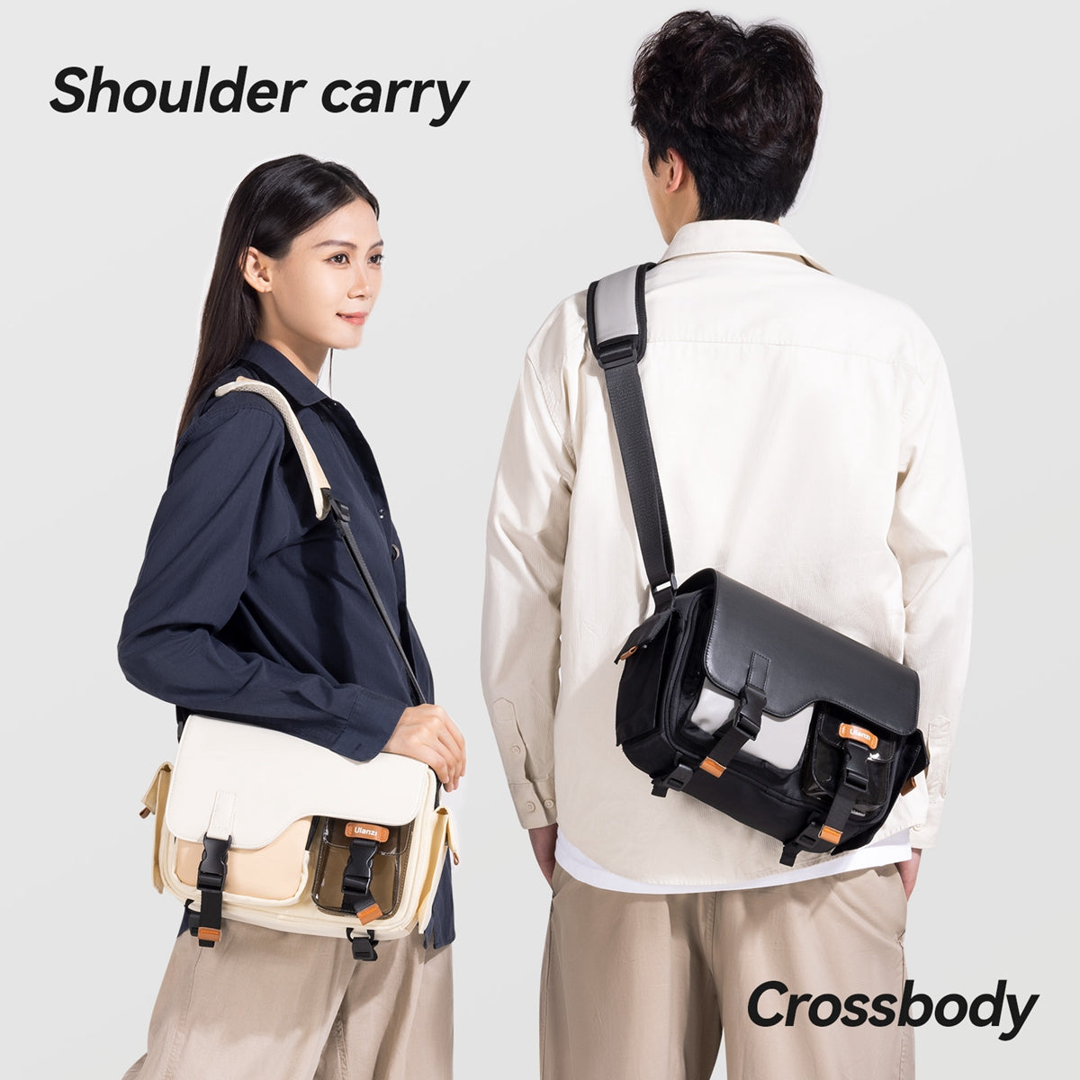 BOLSO ULANZI TIPO MESSENGER BLACK B118
