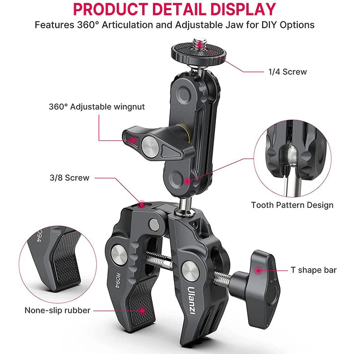 ABRAZADERA ULANZI AJUSTABLE P/CAMARA 2638