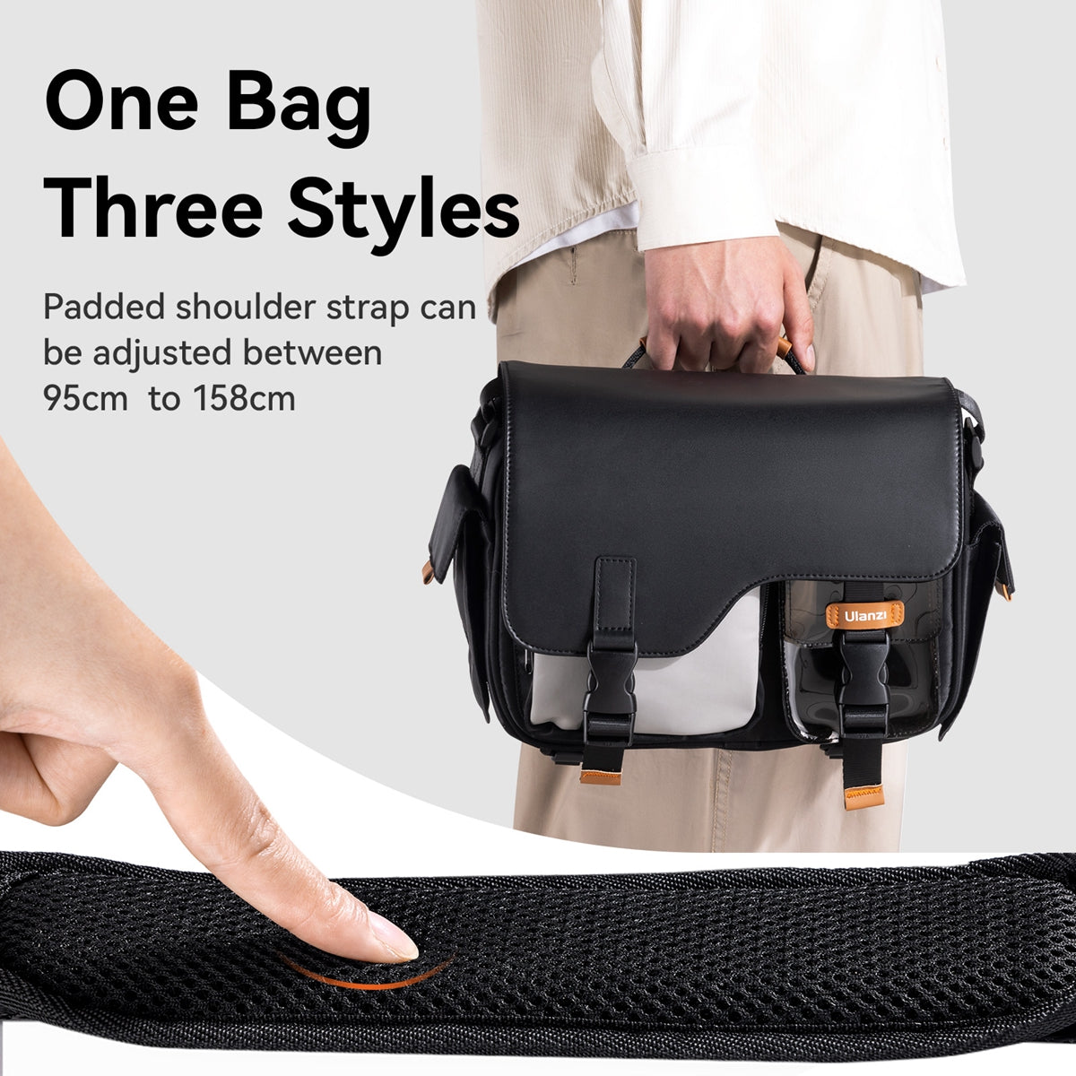 BOLSO ULANZI TIPO MESSENGER BLACK B118