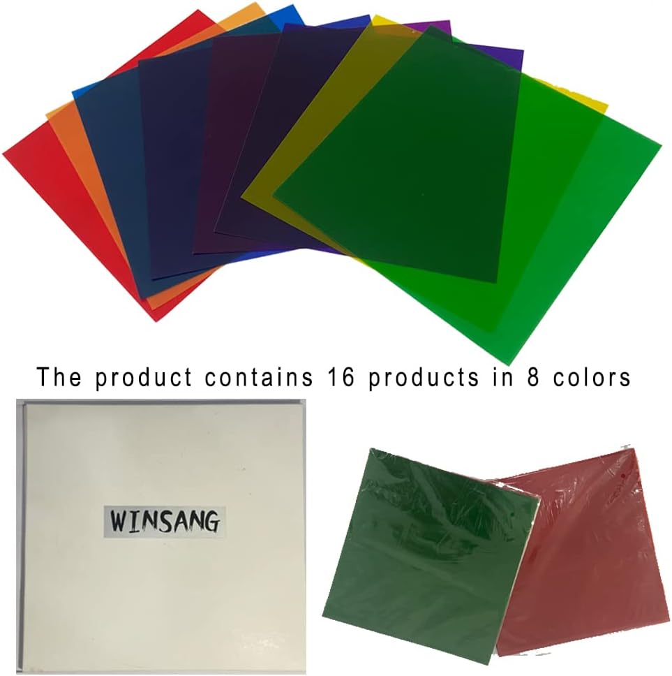 FILTROS GEL COLOR SAKOLLA 8 COLORES X 2  20CM X 20CM