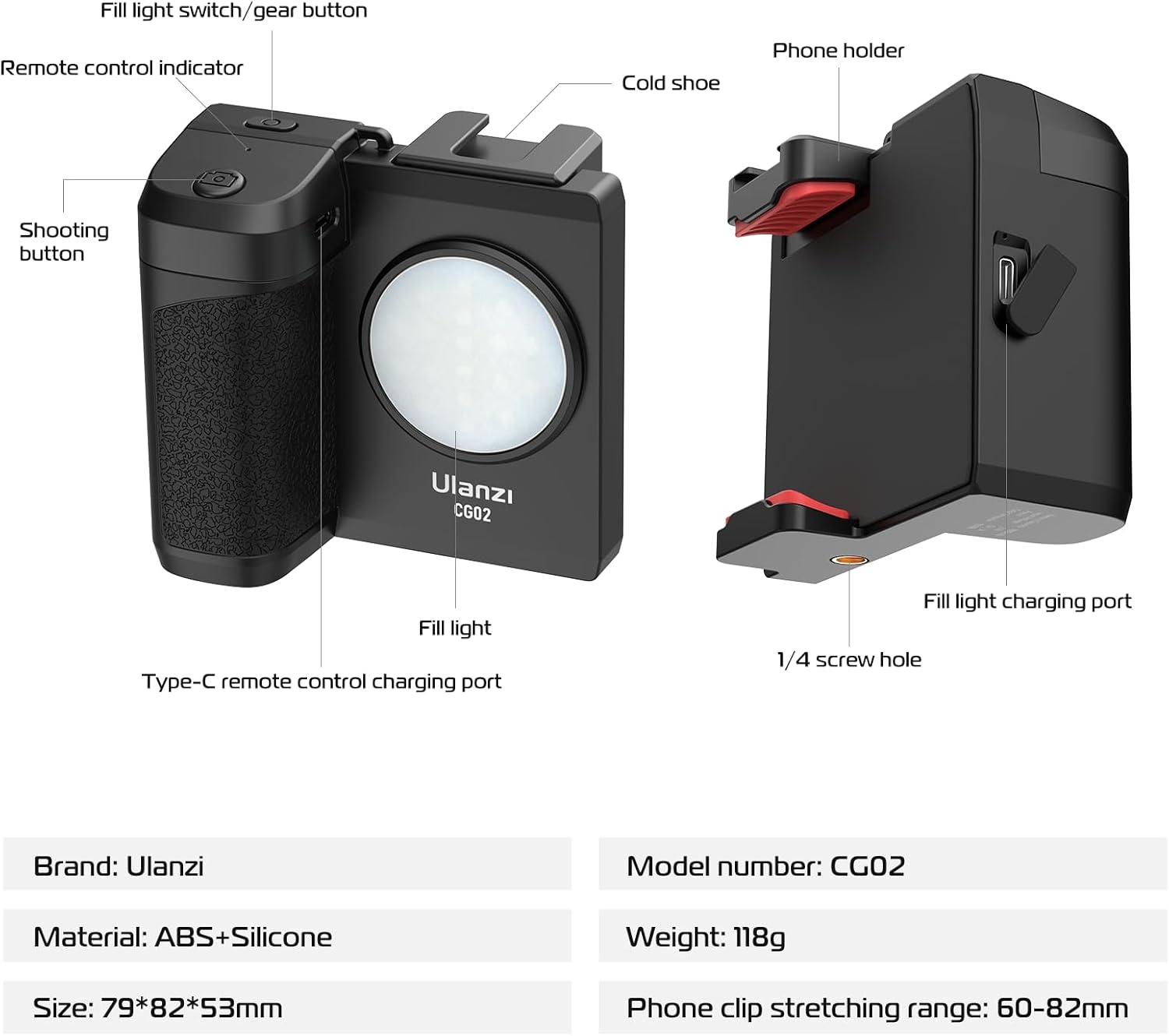EMPUÑADURA ULANZI CG02 BLUETOOTH SMARTPHONE CAPGRIP