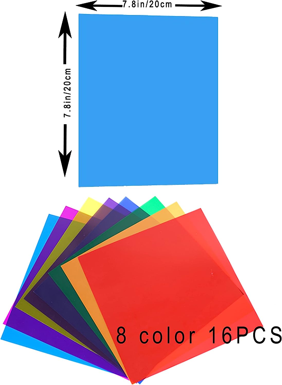 FILTROS GEL COLOR SAKOLLA 8 COLORES X 2  20CM X 20CM