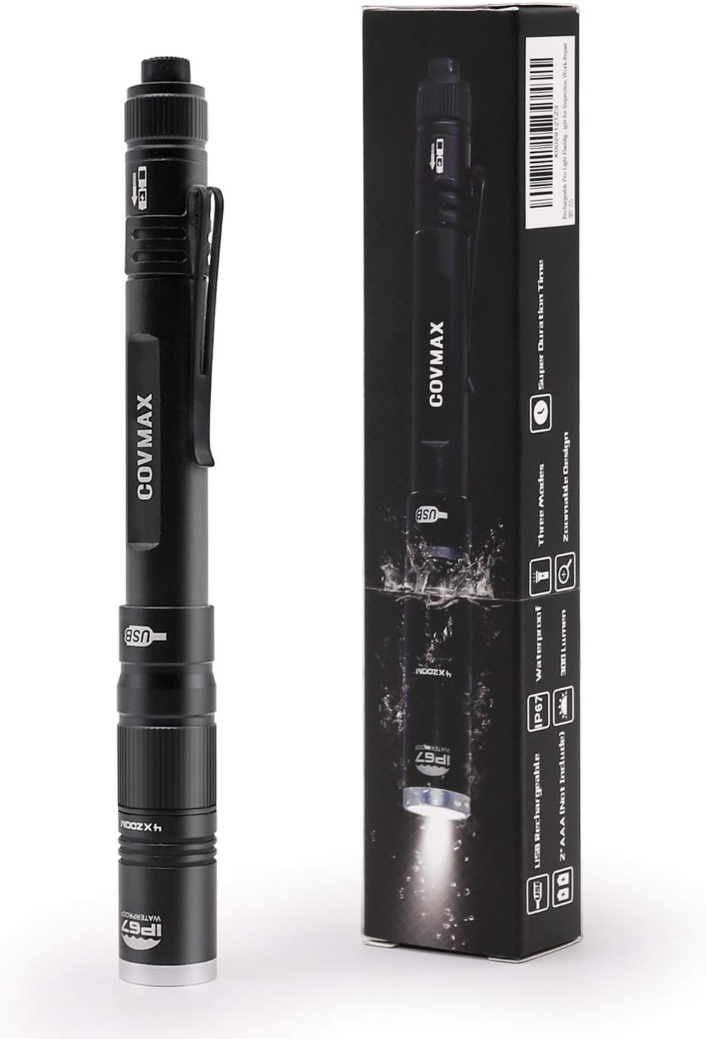 LINTERNA COVMAX RECARGABLE WATERPROOF