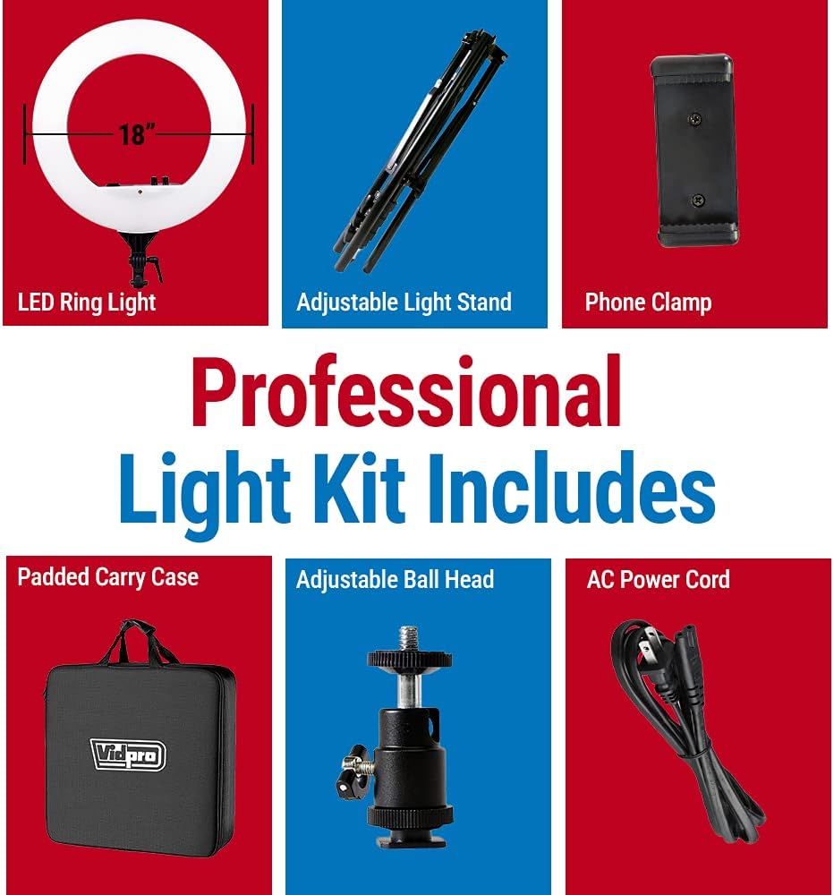 RING LIGHT VIDPRO BI-COLOR 18¨ RL-18