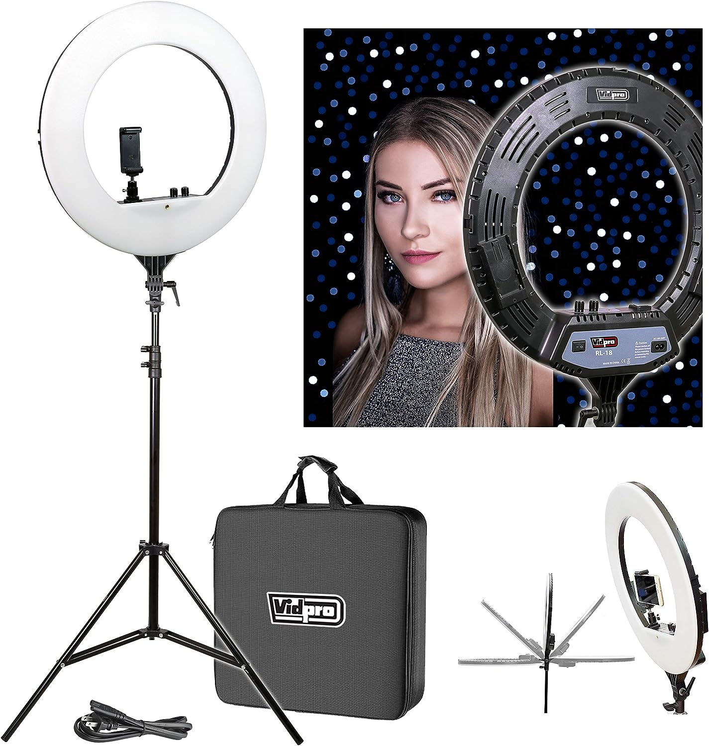 RING LIGHT VIDPRO BI-COLOR 18¨ RL-18