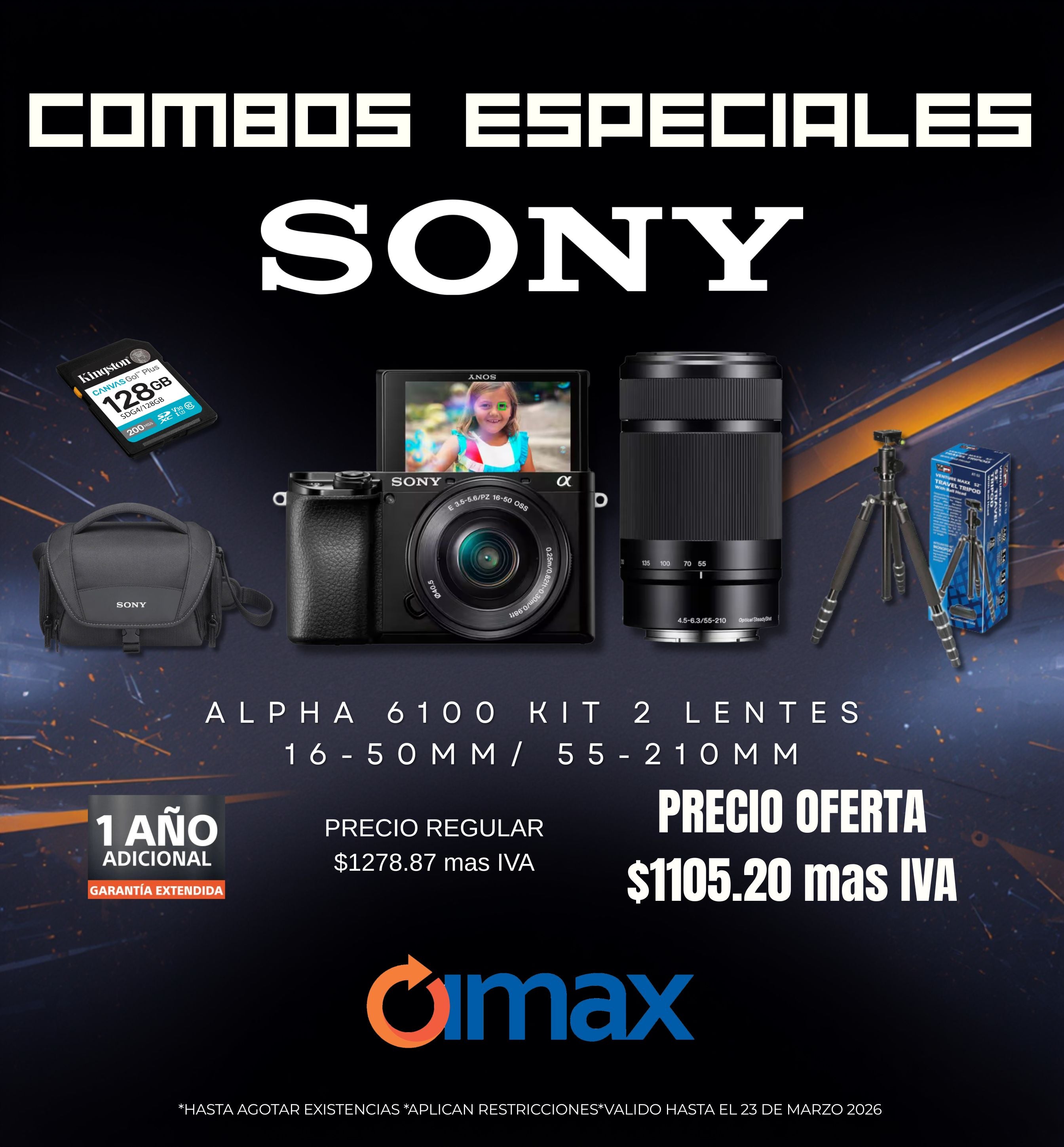COMBO ESPECIAL ALPHA 6100 2 LENTES