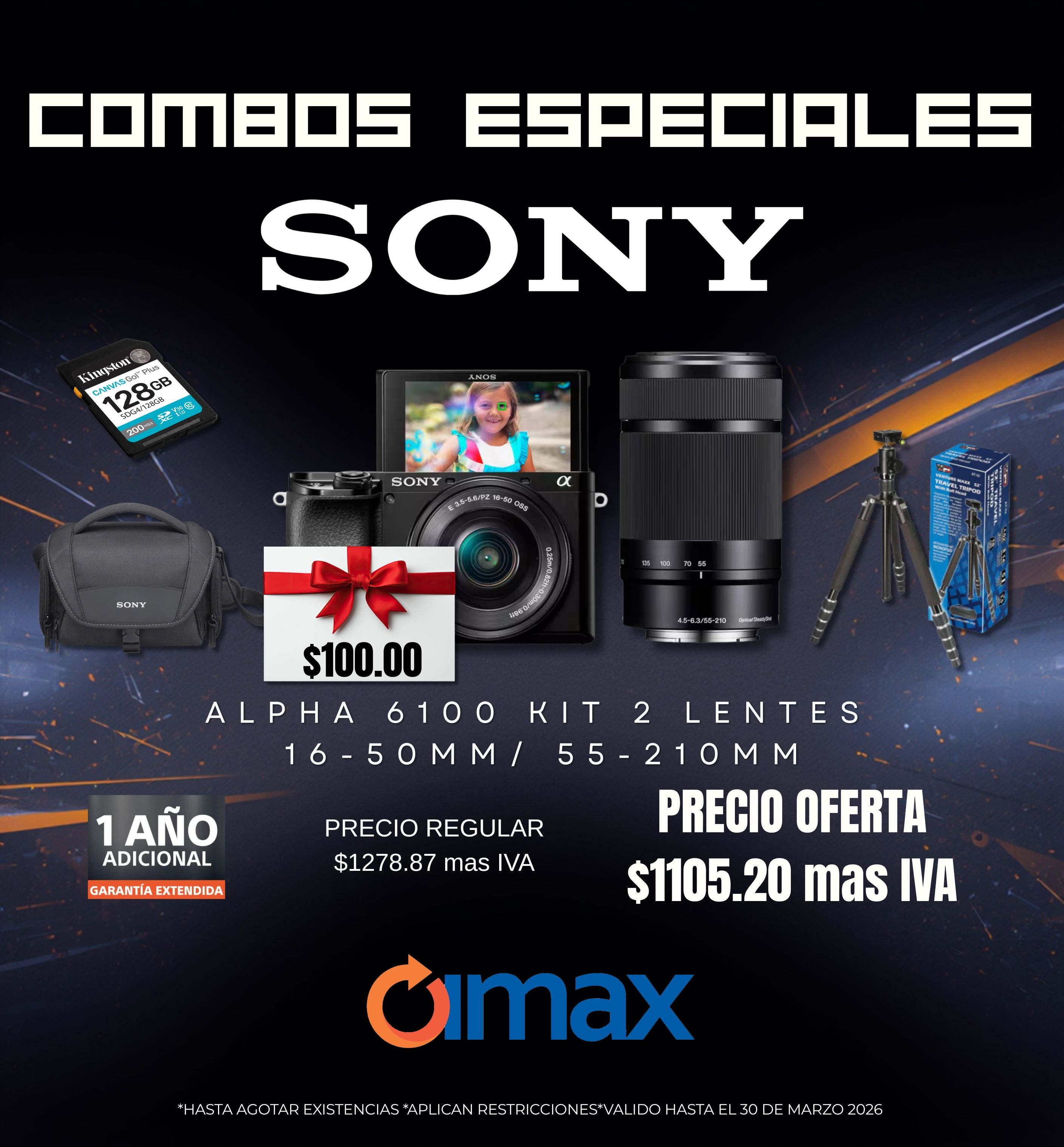 COMBO ESPECIAL ALPHA 6100 2 LENTES
