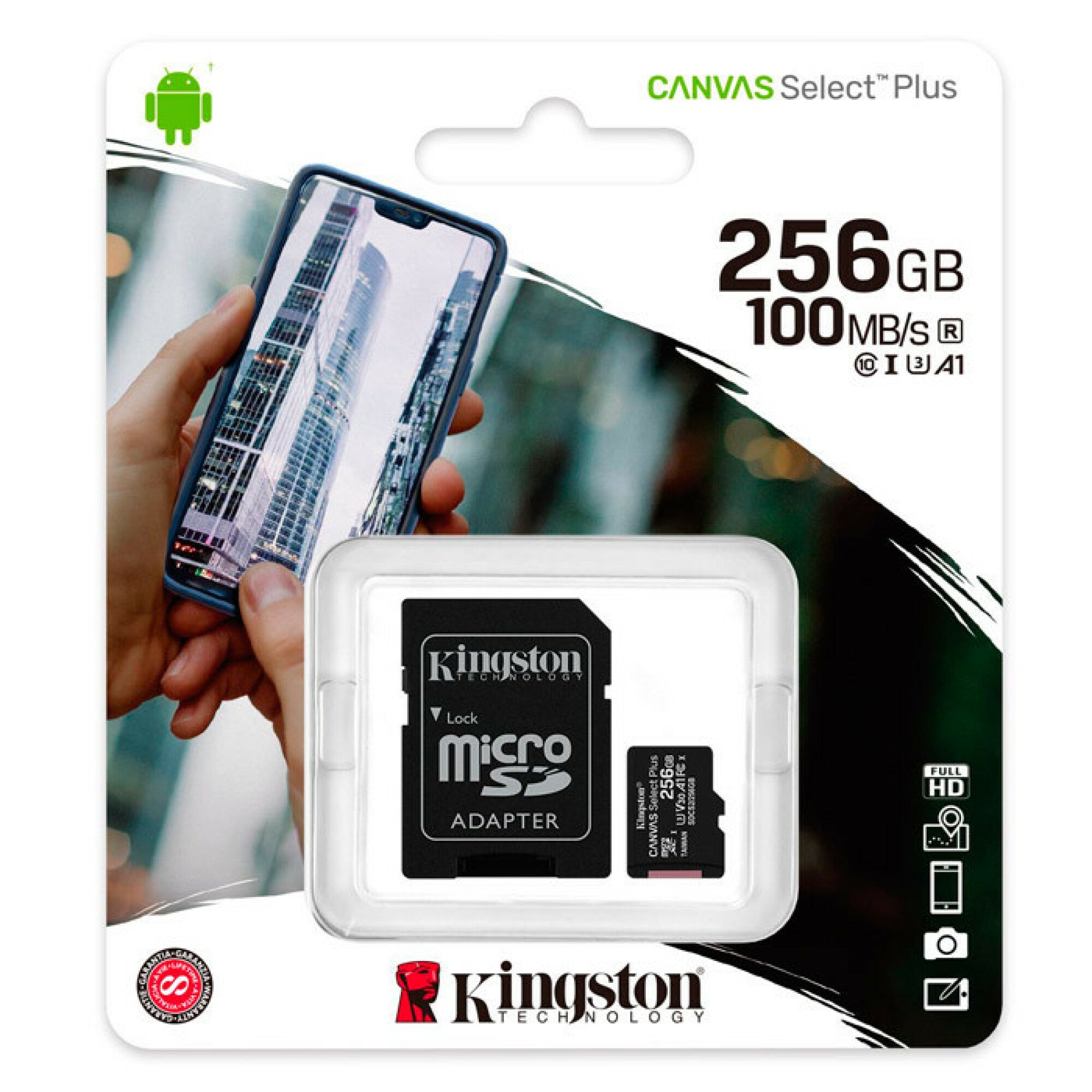 MEMORIA KINGSTON 256 GB MICRO SD CL10 100MB/S