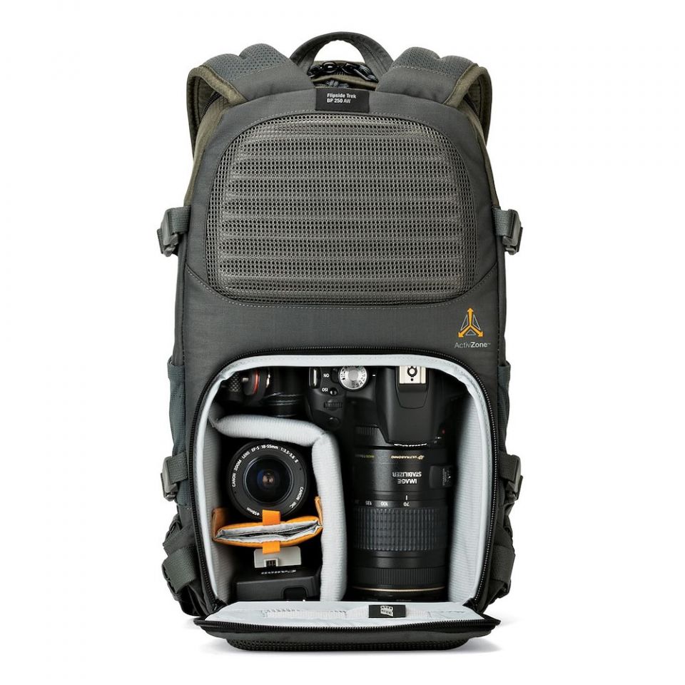 MOCHILA LOWEPRO FLIPSIDE TREK BP 250 GRIS CON VERDE