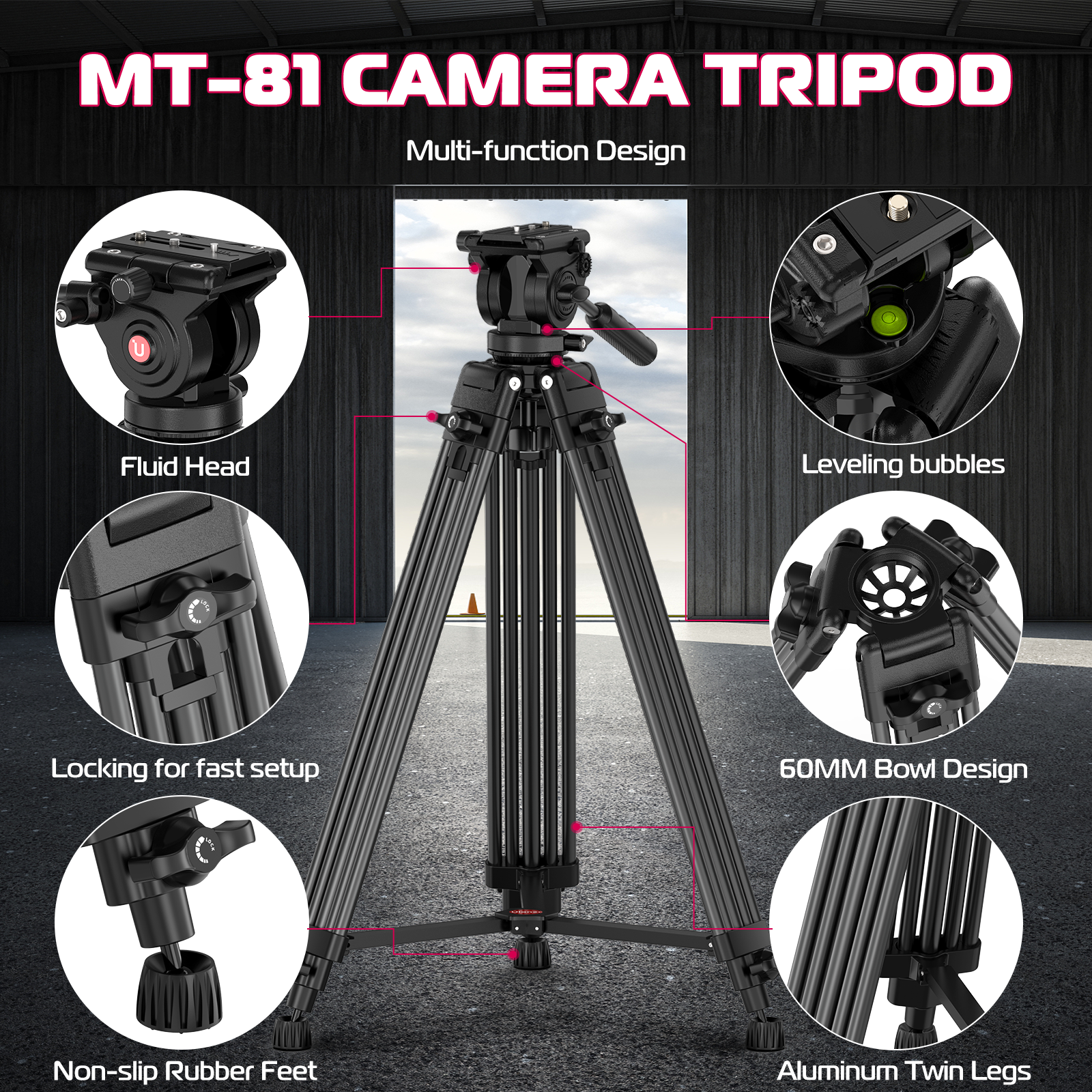 TRIPODE ULANZI P/ VIDEO T080GBB1