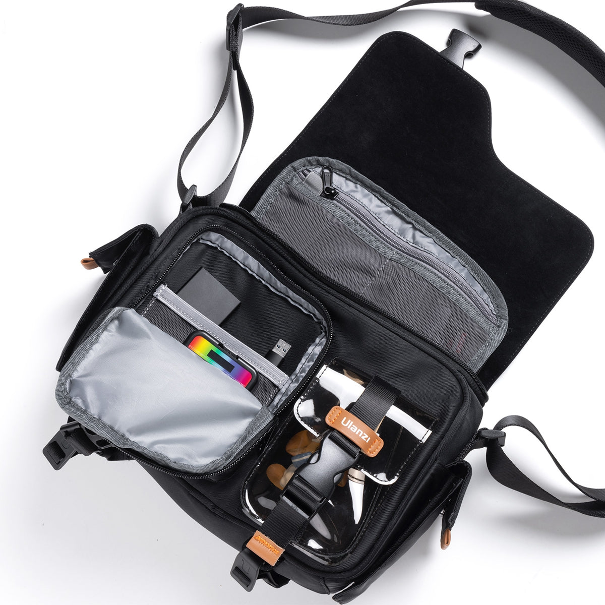 BOLSO ULANZI TIPO MESSENGER BLACK B118