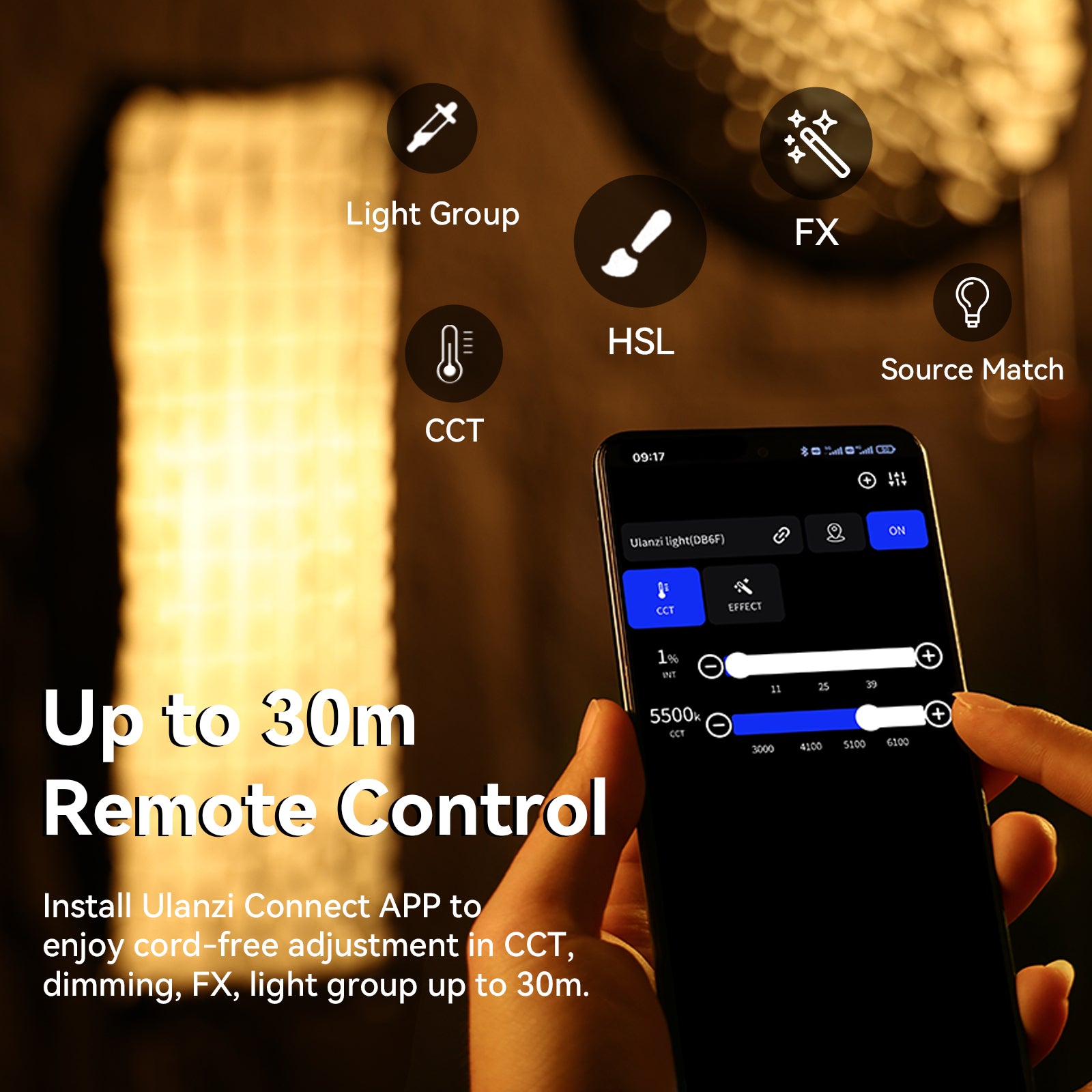 LUZ LED ULANZI P/VIDEO 200W BICOLOR L079CNA1
