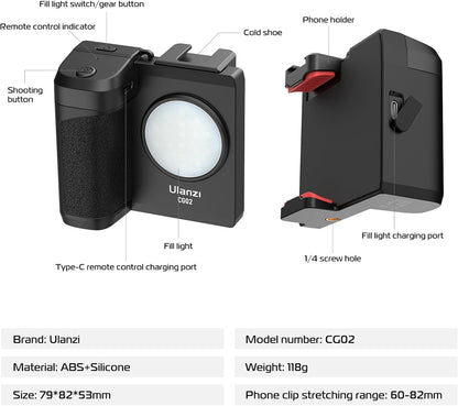 EMPUÑADURA ULANZI CG02 BLUETOOTH SMARTPHONE CAPGRIP