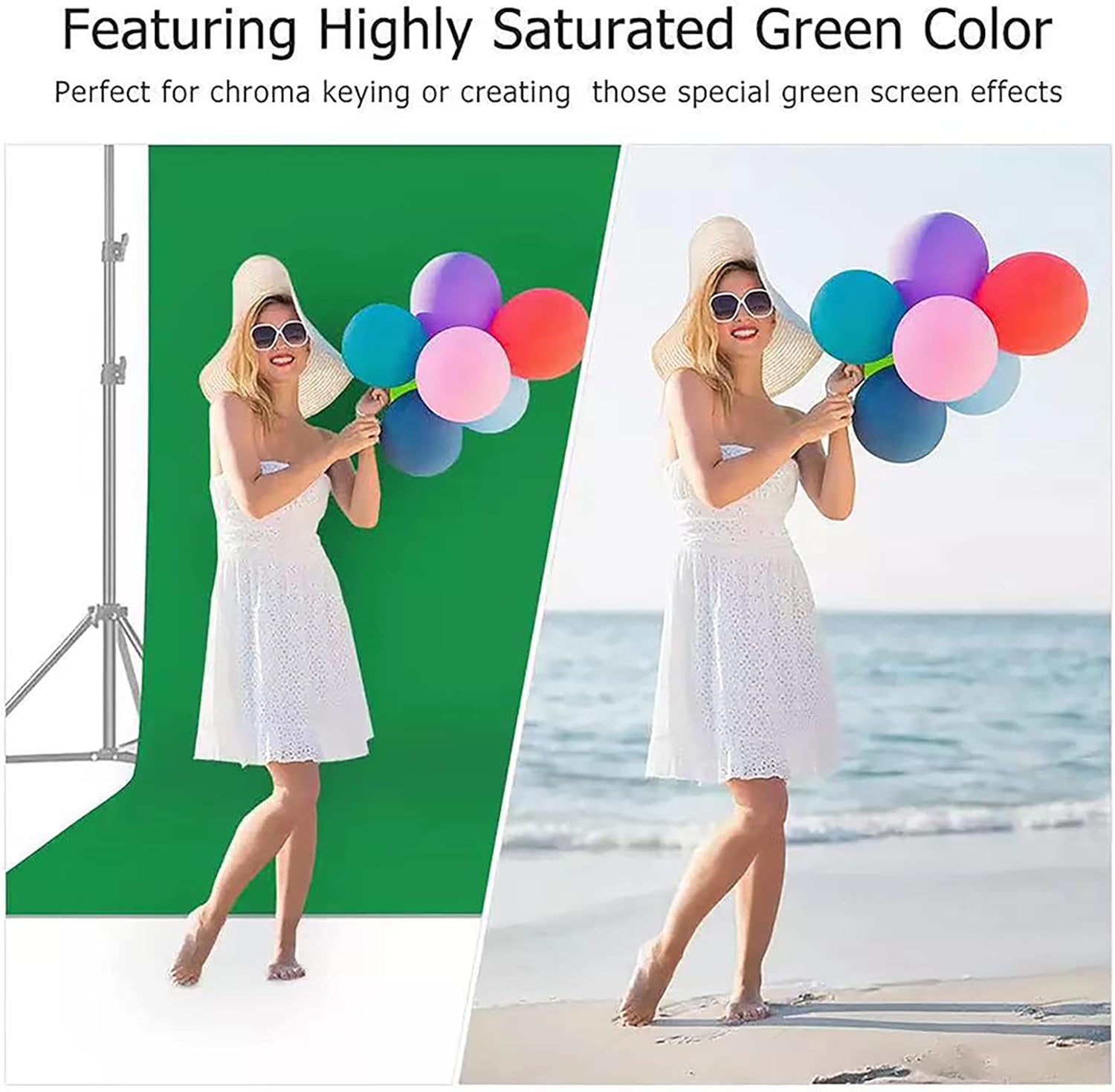 FONDO DE TELA VERDE 5 X 7 FT ( 15 )