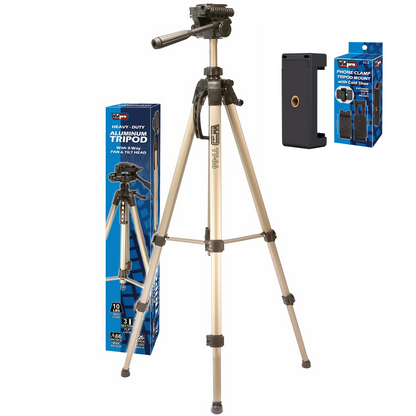 TRIPODE VIDPRO DE ALUMINIO 167CM TT-66 + CLAMP