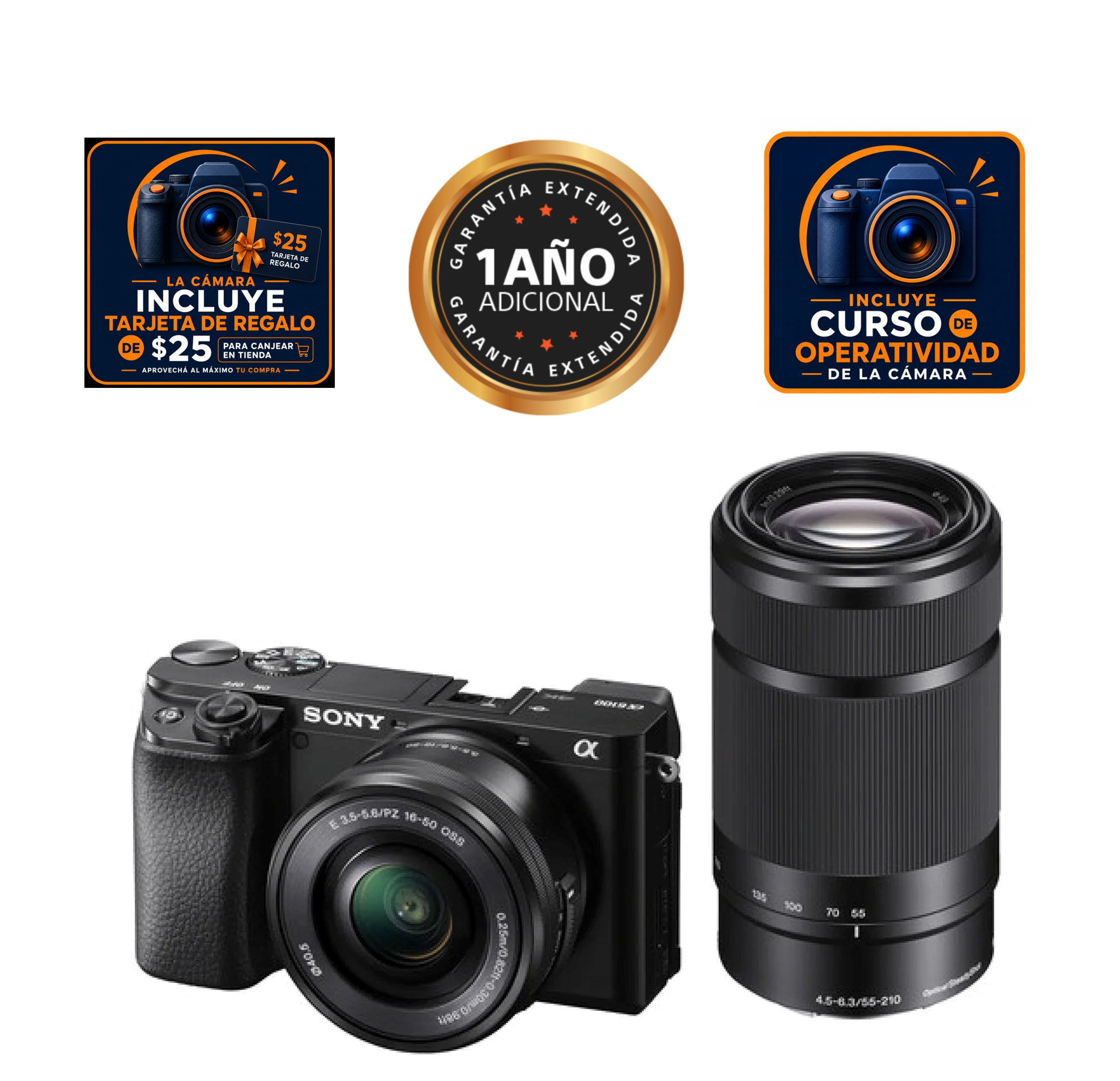 CAMARA SONY ALPHA 6100 KIT 16-50MM / 55-210MM