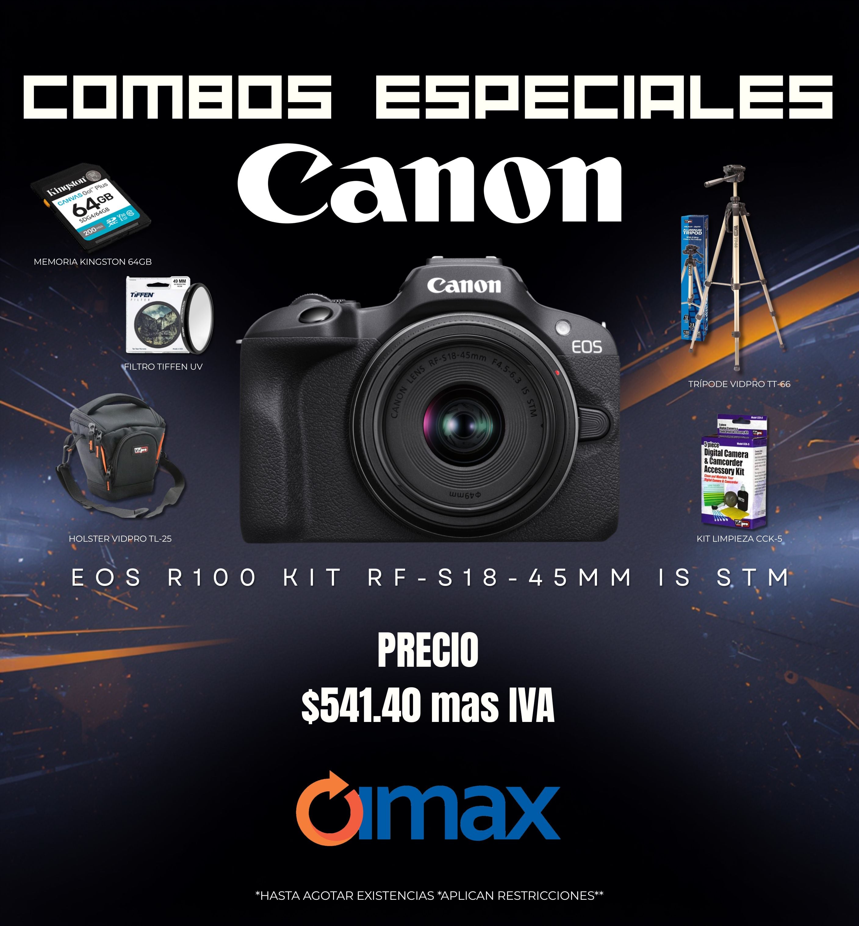 COMBO CANON EOS R100 KIT RF-S18-45MM IS STM