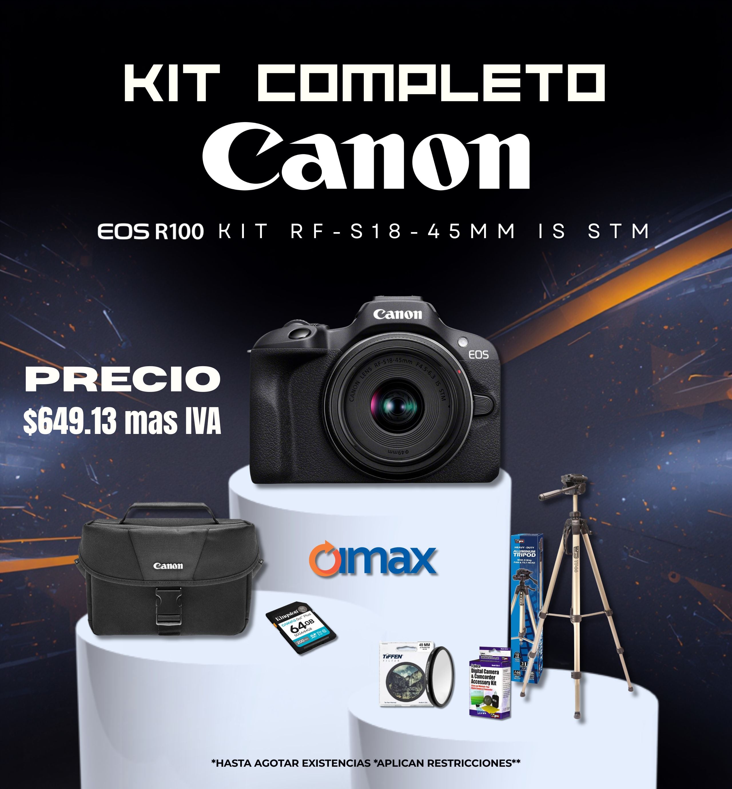COMBO CANON EOS R100 KIT RF-S18-45MM IS STM – Imax