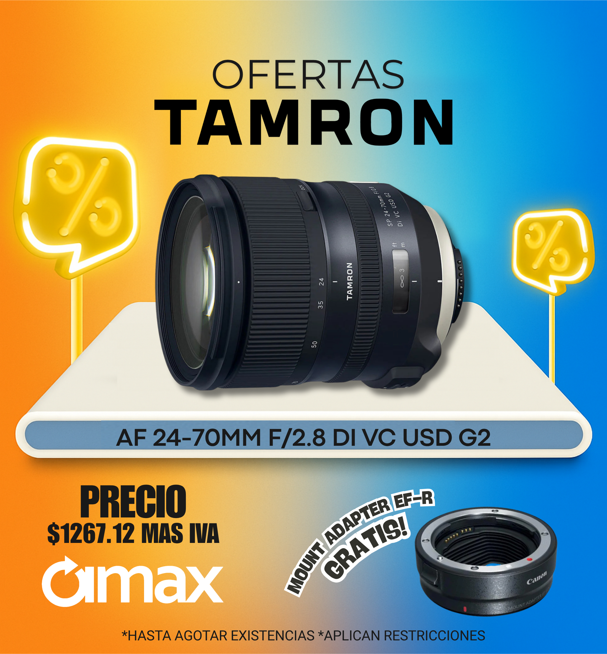 LENTE TAMRON AF24-70MM F/2.8 DI VC USD G2 F/CANON