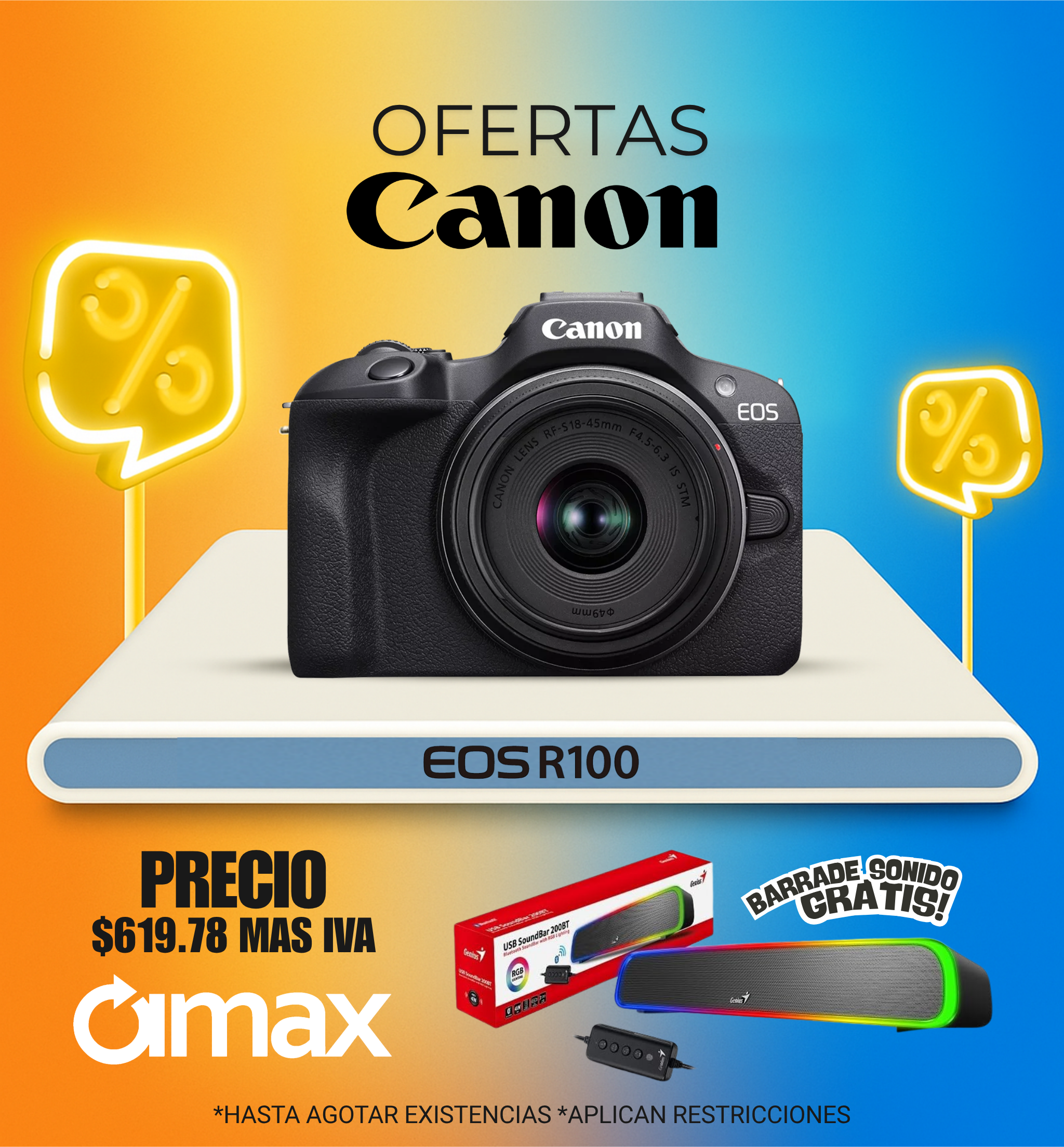 CAMARA EOS R100 RF 18-45MM IS STM