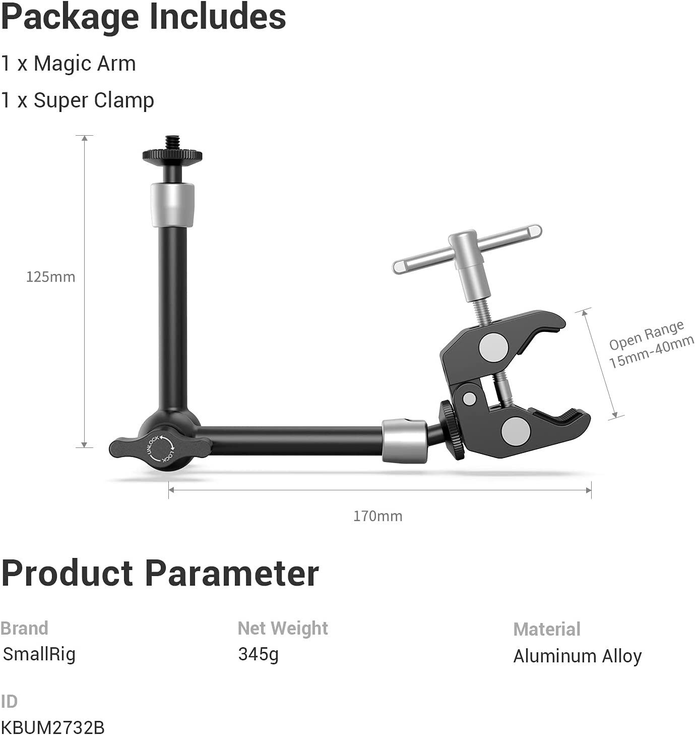 SMALLRIG CLAMP W1/4" AND 3/8" KBUM2732B