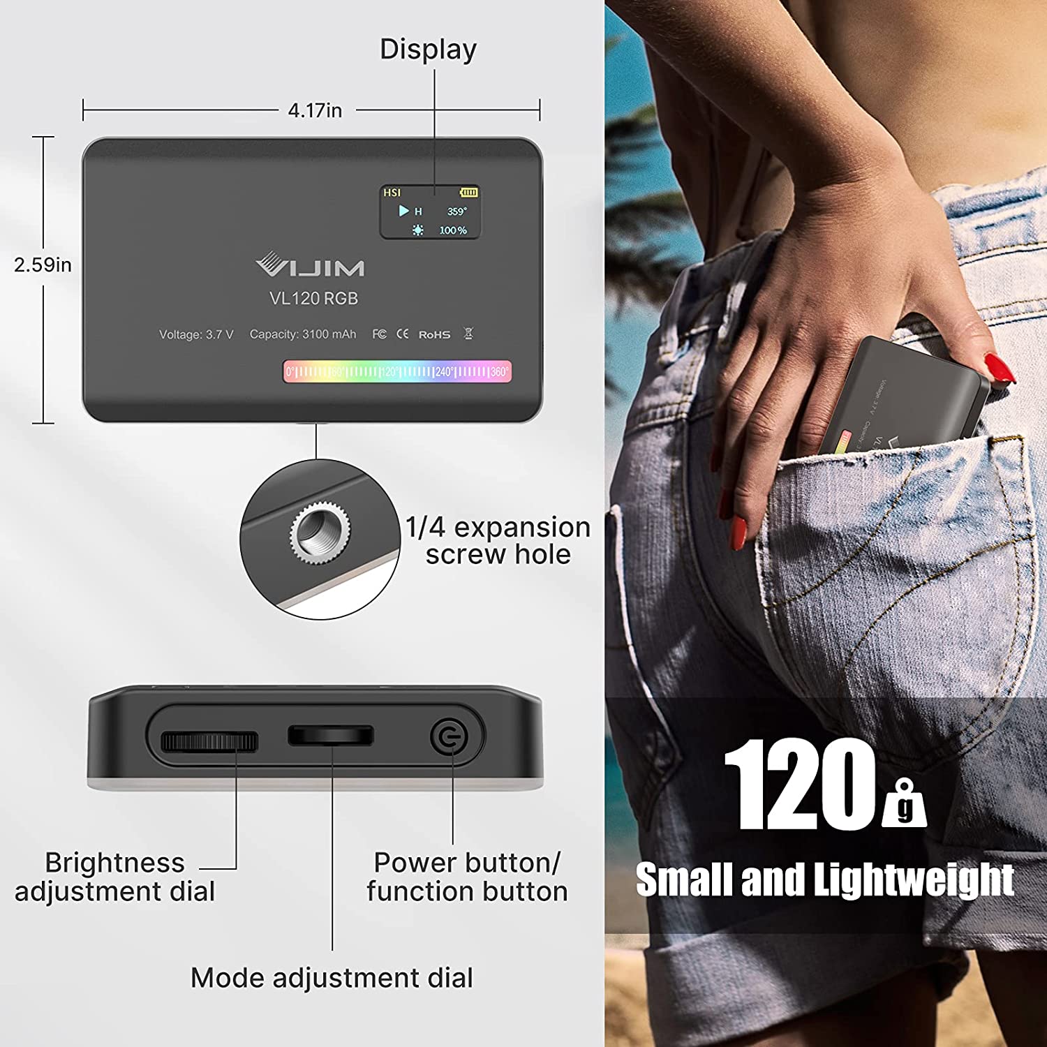 LUZ LED VIDEO VL120 RGB