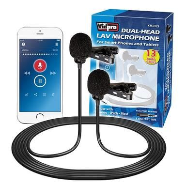 MICROFONO VIDPRO CABLE SOLAPA DUAL CELULAR